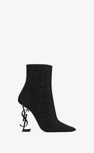 opyum booties in suede and rhinestone 