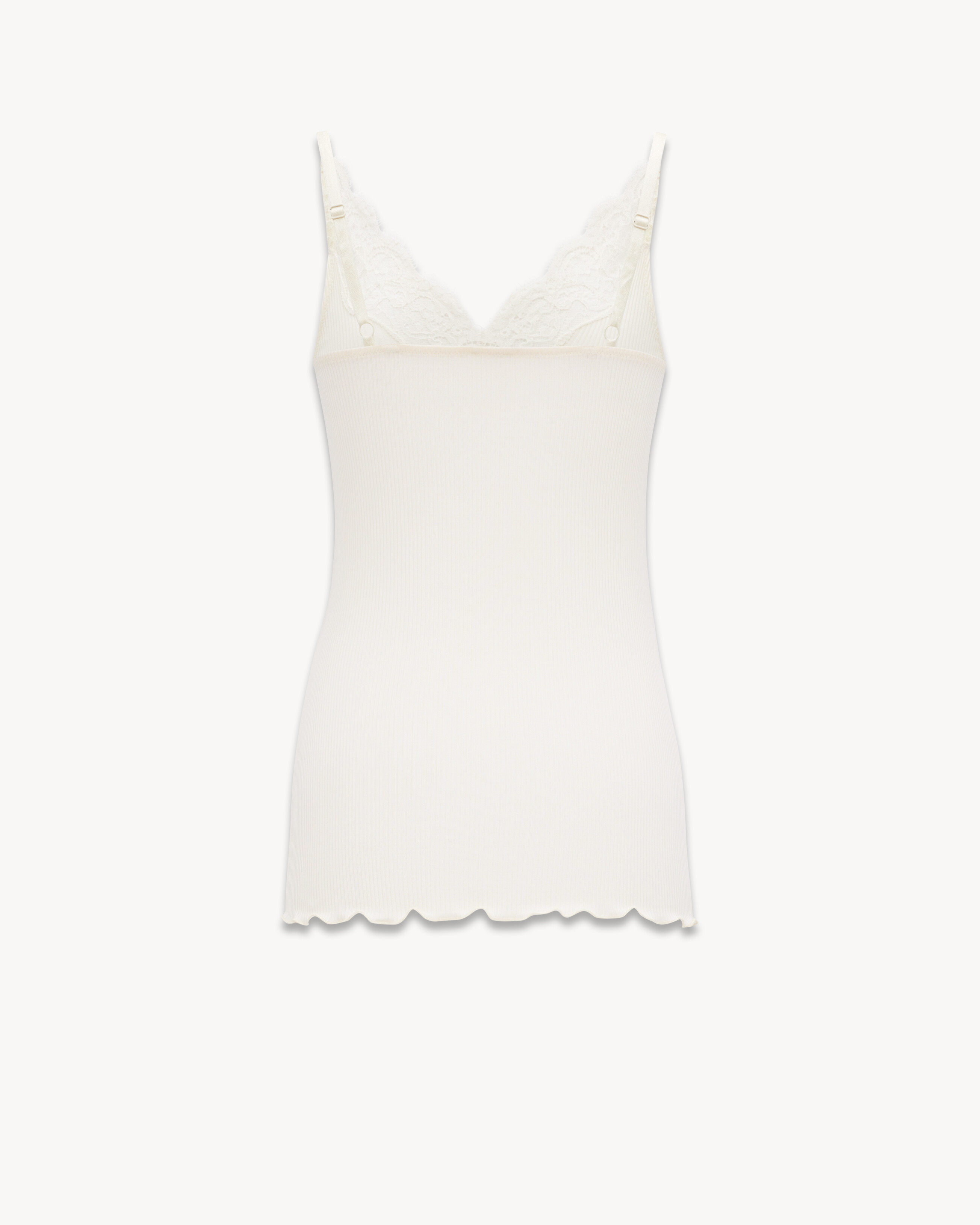 Laced Tank Top in Ribbed Silk Jersey - thumbnail 2