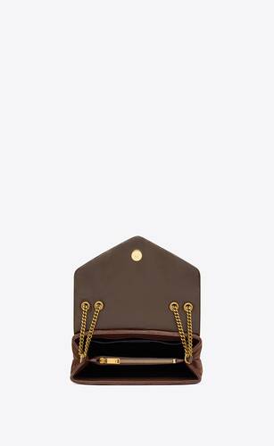 Authentic Yves Saint Laurent YSL Beige Leather Loulou M Shoulder Bag