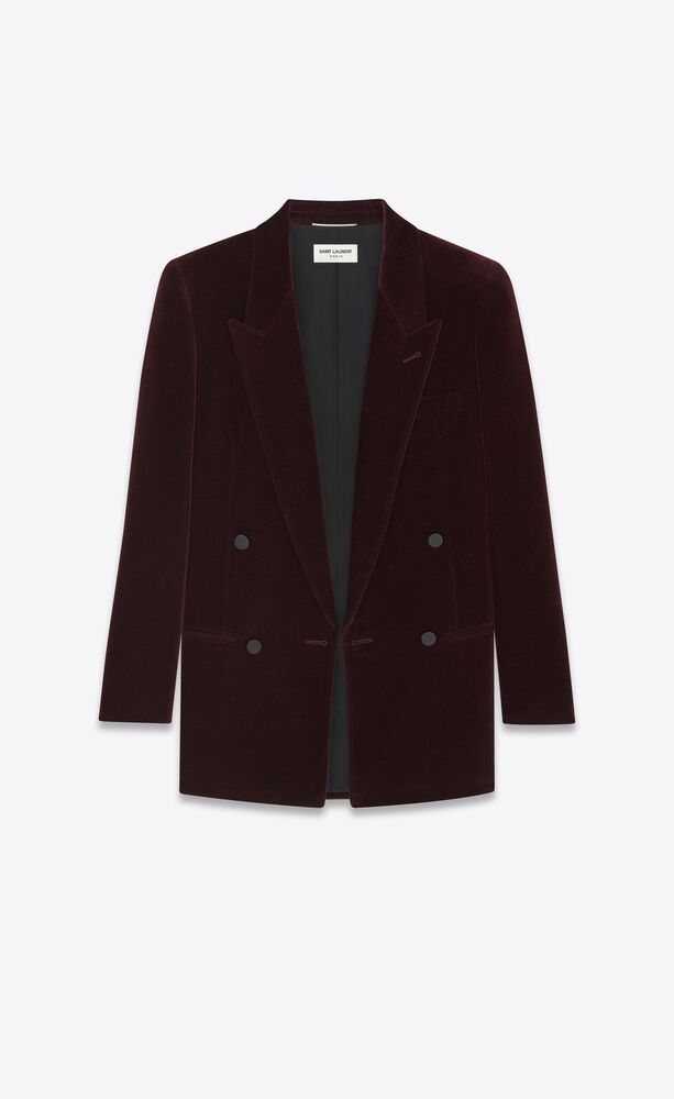 double-breasted jacket in cotton velvet