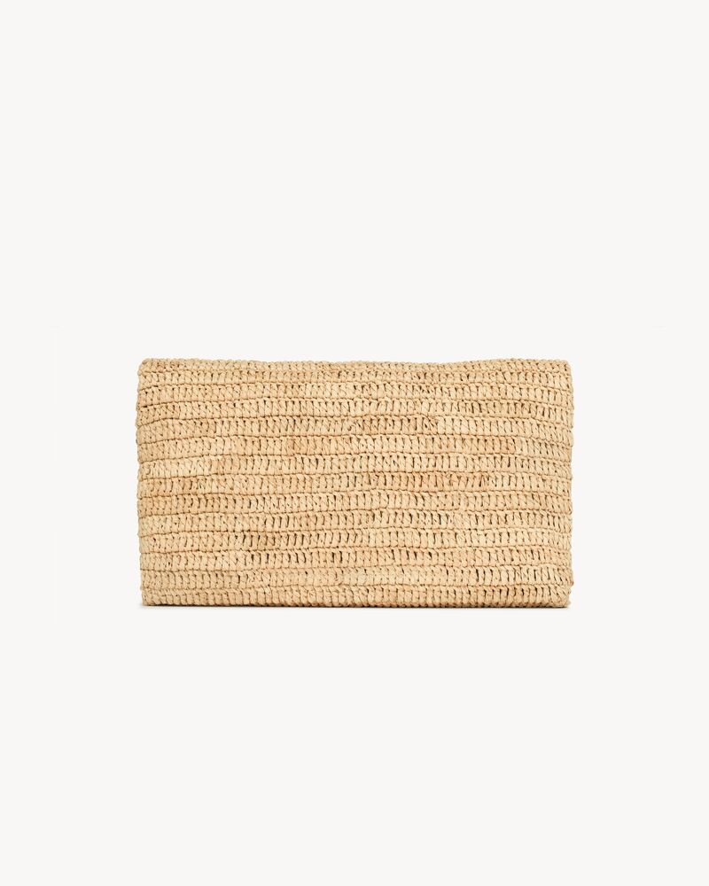 cassandre large envelope pouch in raffia