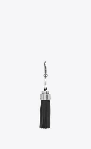 Moss Bags Fringe Leather Key Clip / Tassel Keychain - Black Leather