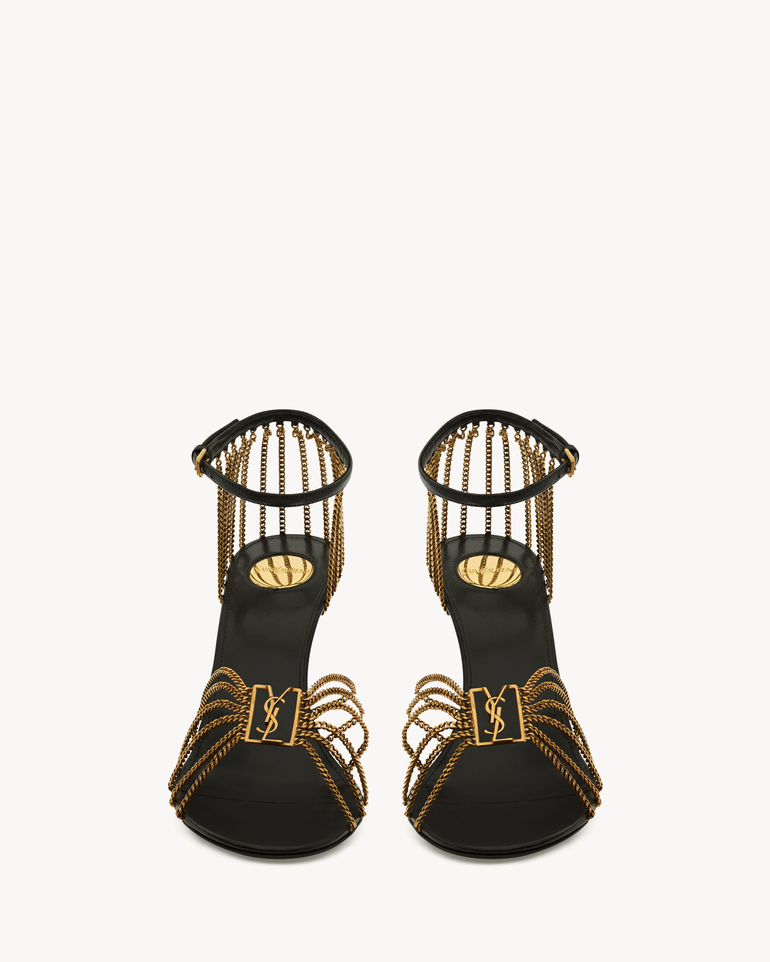 BABYLONE sandals in smooth leather and metal