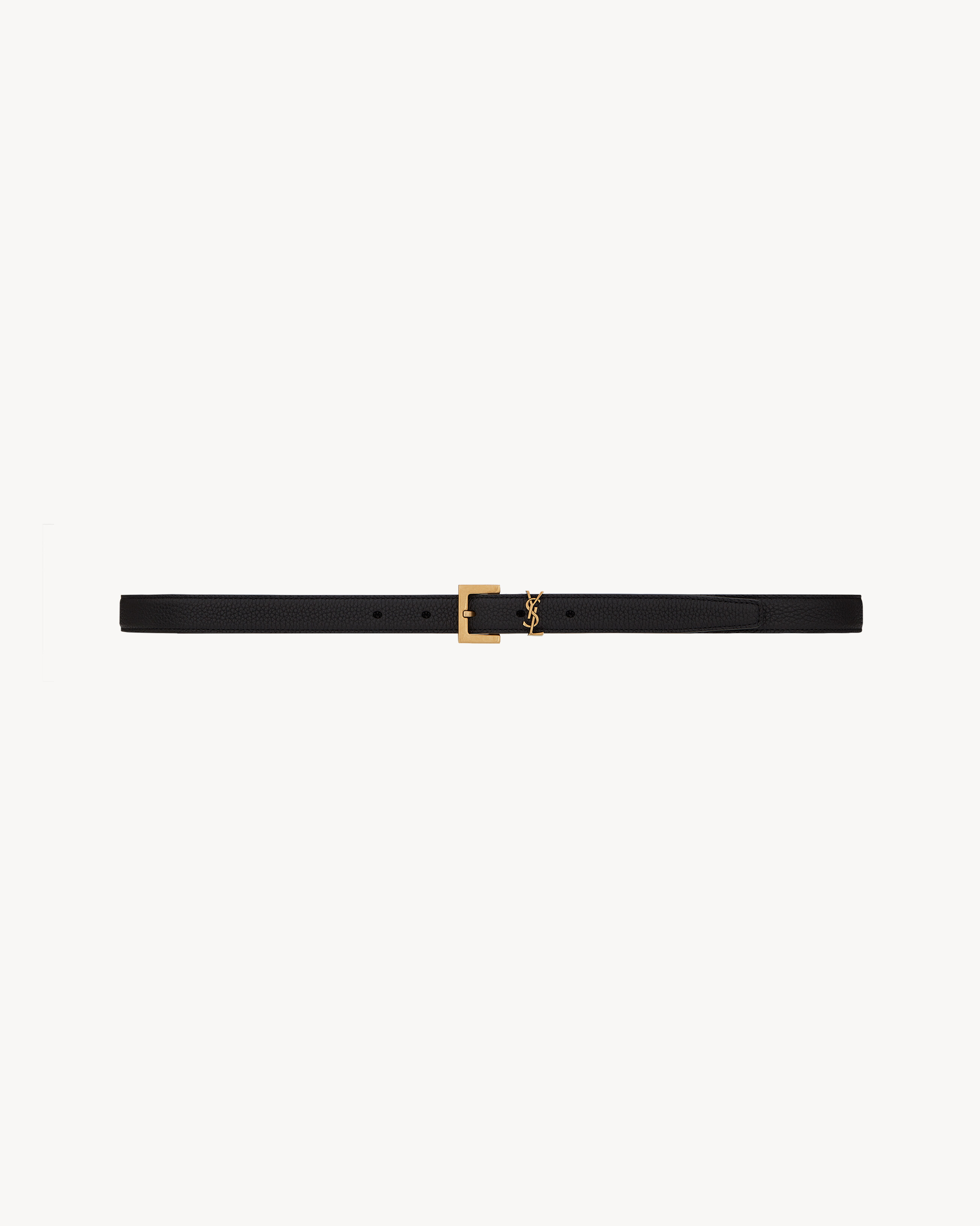 cassandre thin belt with square buckle in grained leather