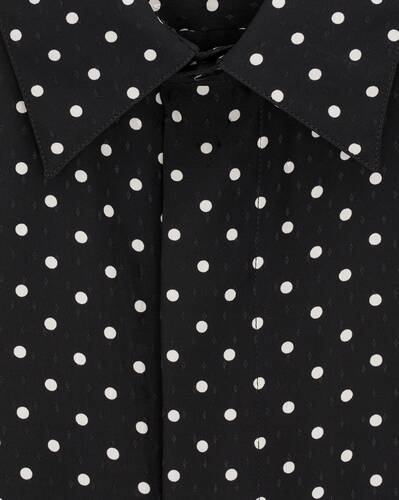 shirt in dotted shiny and matte silk