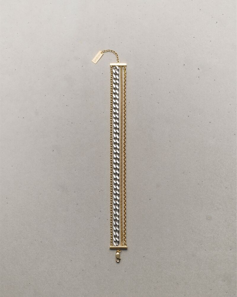 multi-chain bracelet in 18K yellow gold and 18K grey gold