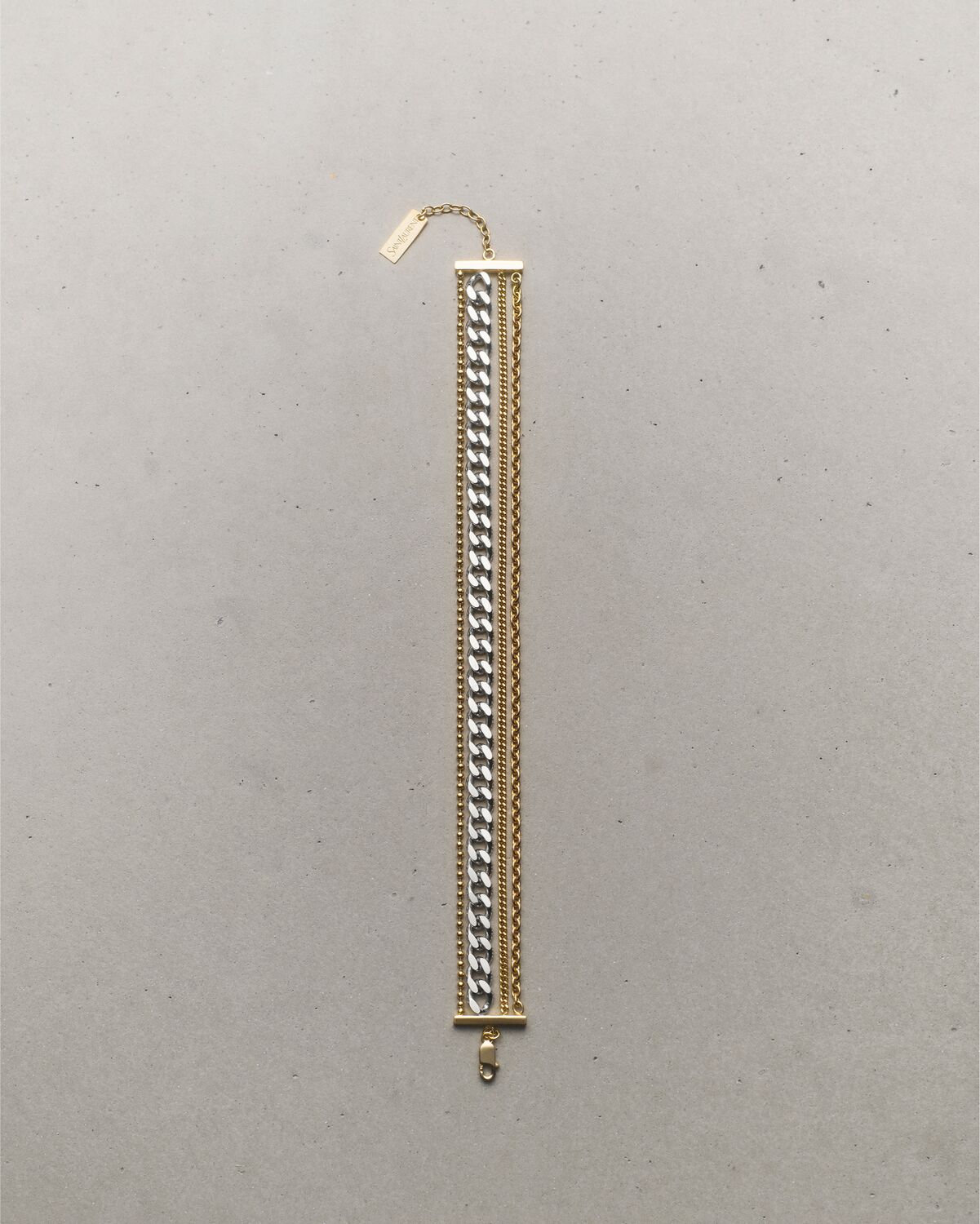 multi-chain bracelet in 18K yellow gold and 18K grey gold