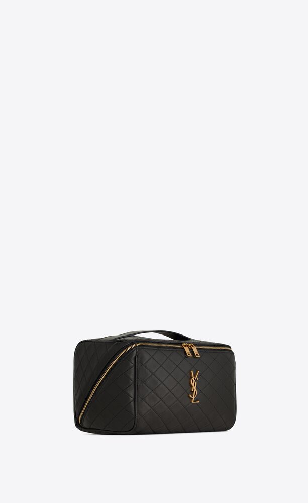 Saint Laurent - Gaby Quilted Leather Vanity Case - Womens - Black