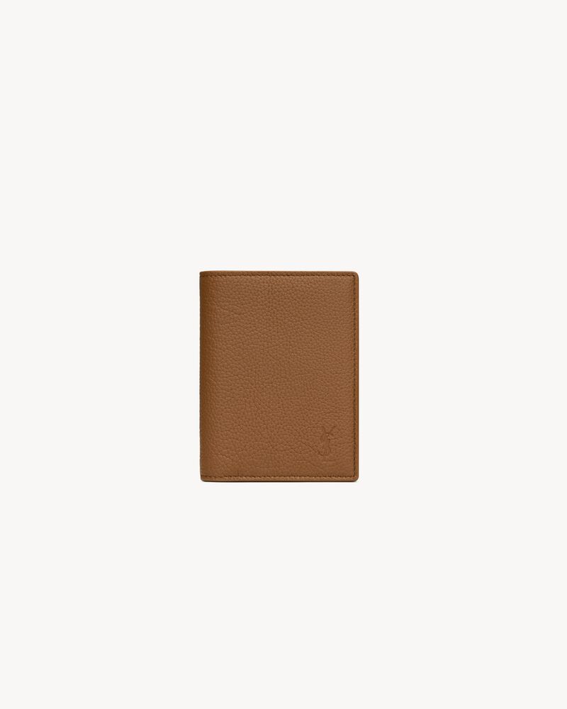 CASSANDRE SHADOW SAINT LAURENT credit card wallet in grained leather