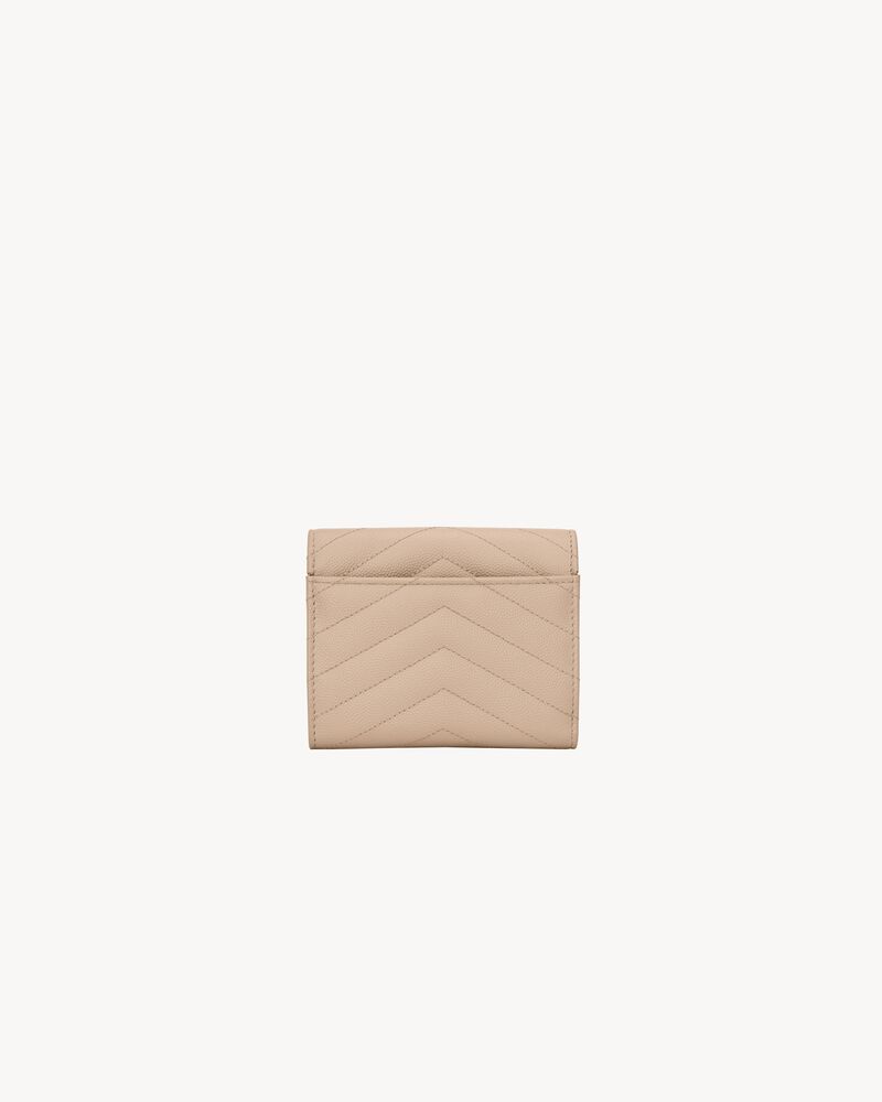 CASSANDRE MATELASSÉ compact tri fold wallet in grain de poudre leather