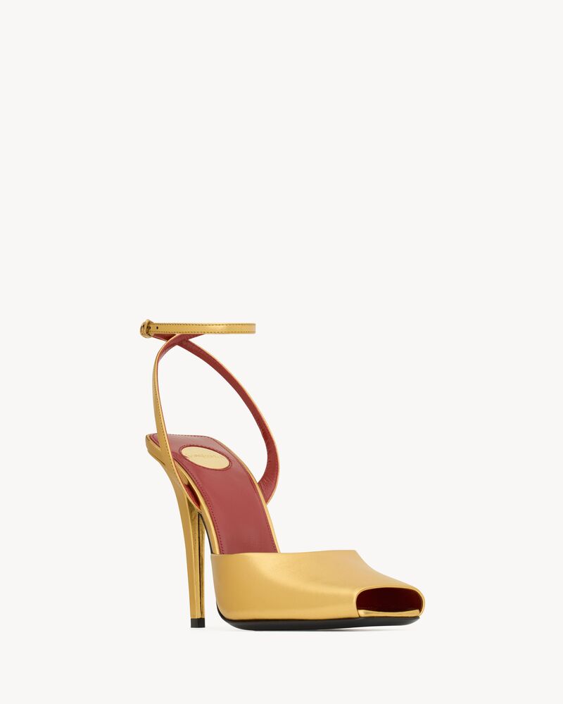 LA SCANDALE Sandalen aus Metallic-Leder