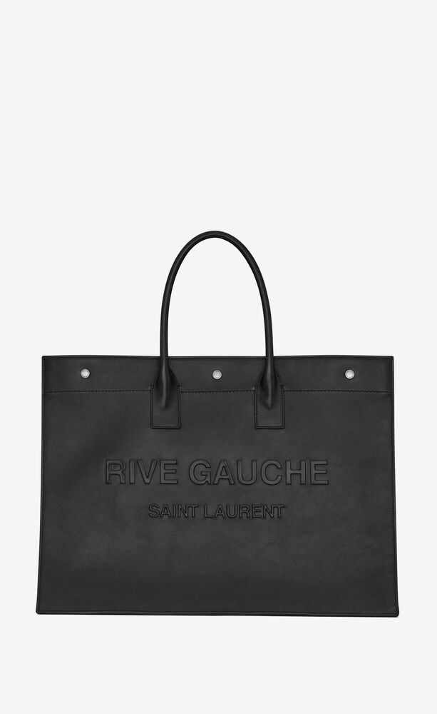 Saint Laurent Rive Gauche Bucket Bag In Smooth Leather in Black for Men Mens Bags Tote bags 
