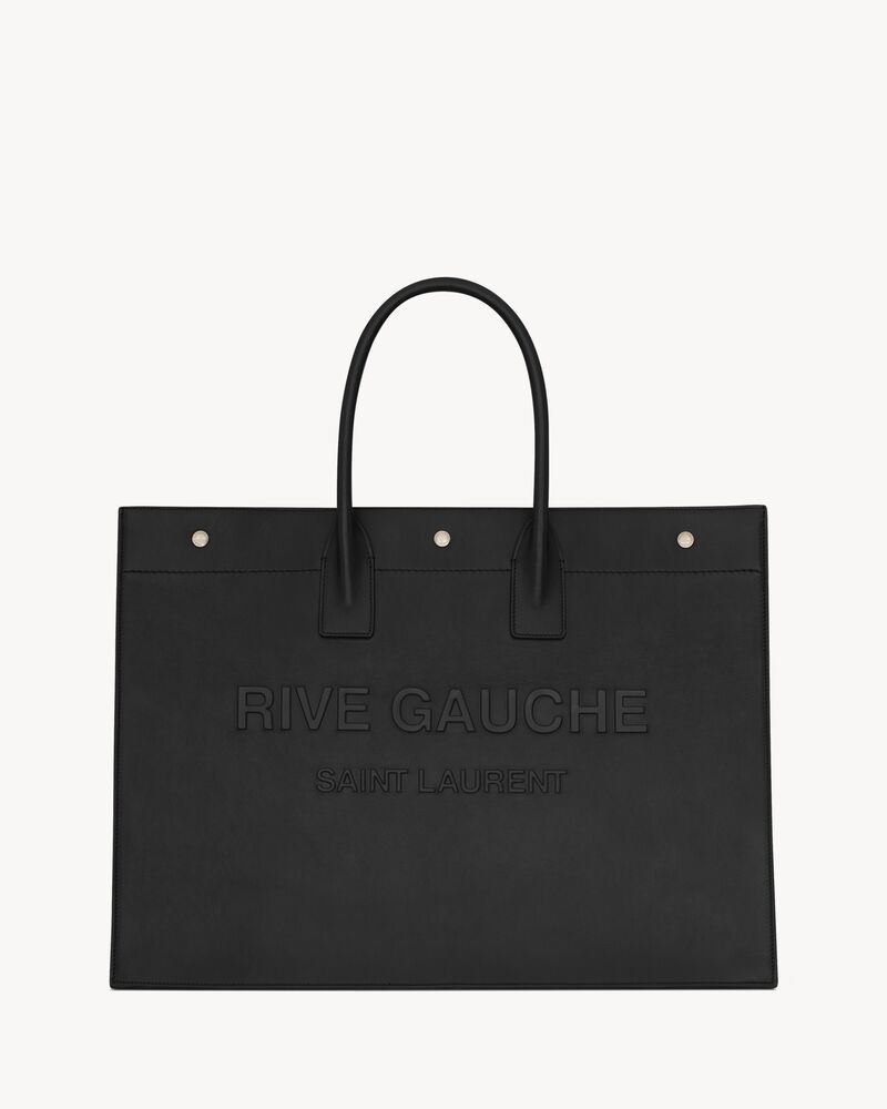 Saint Laurent Rive Gauche Leather Tote Bag - Black