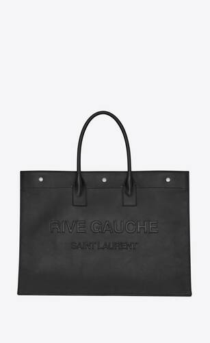 rive gauche large tote bag in smooth leather