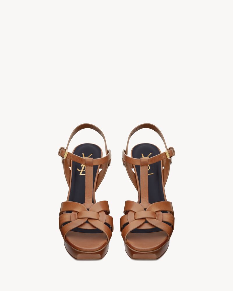 TRIBUTE platform sandals in smooth leather