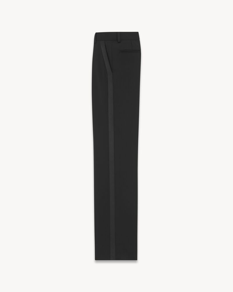 straight tuxedo pants in grain de poudre