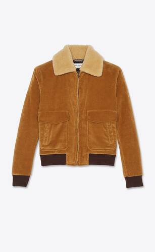 quilted bomber jacket in corduroy and shearling | Saint Laurent United ...