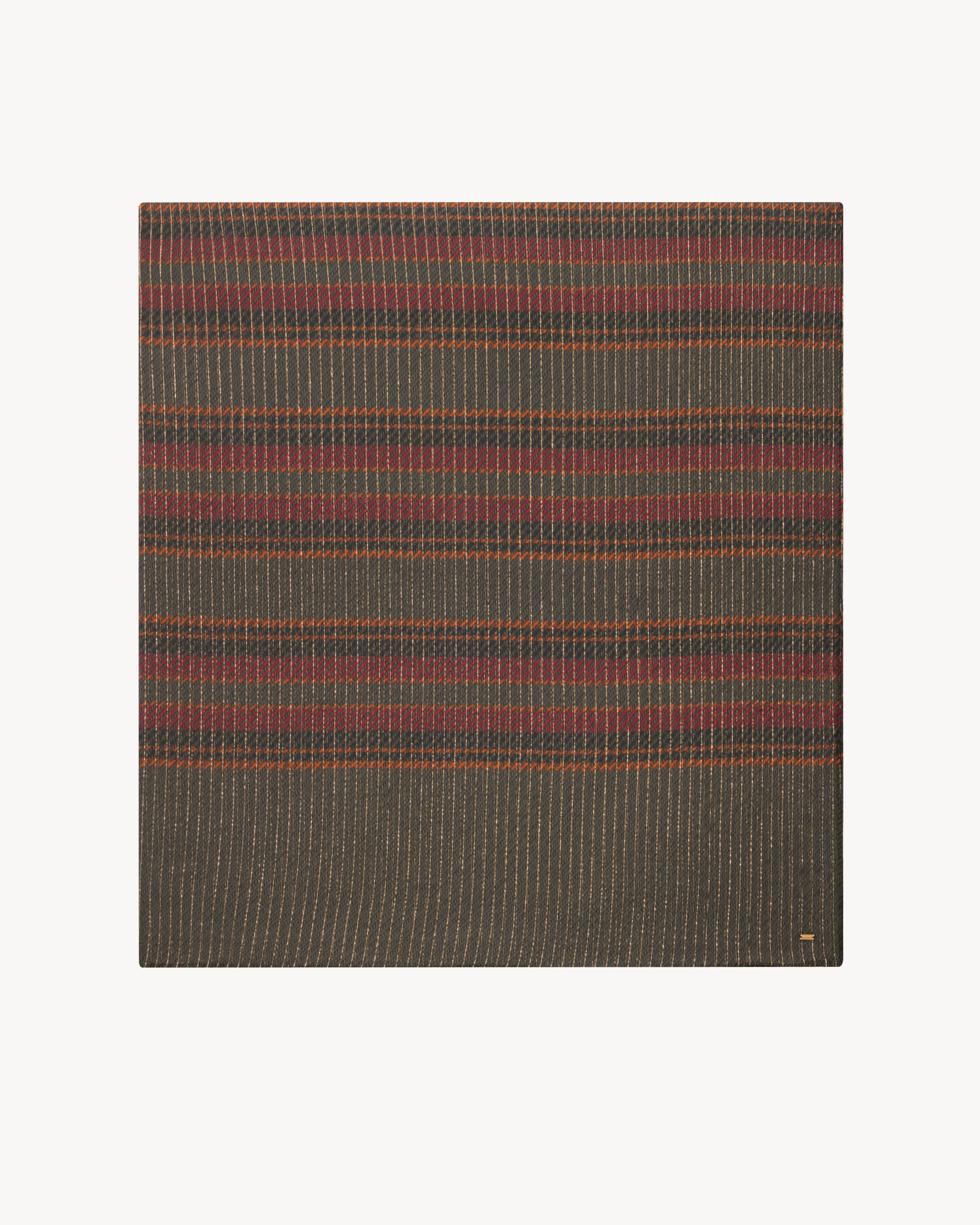 square scarf in striped silk and lurex