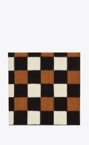 bandana carré en laine à carreaux
