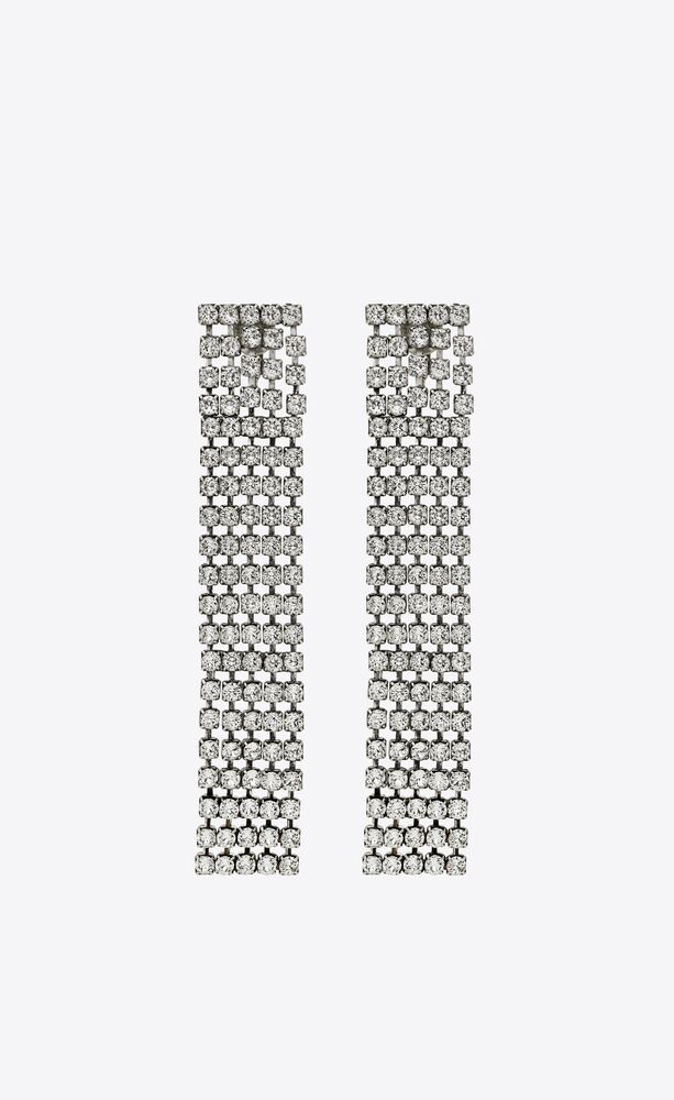 bulky rhinestone earrings in metal
