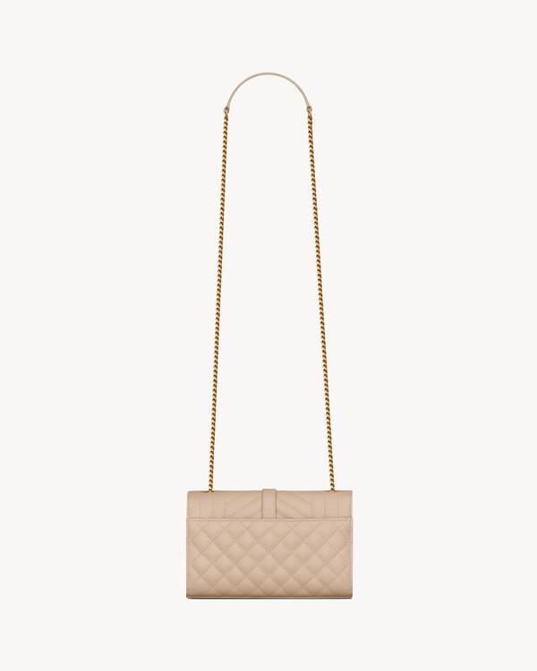 ENVELOPE SMALL IN QUILTED GRAIN DE POUDRE EMBOSSED LEATHER | Saint ...