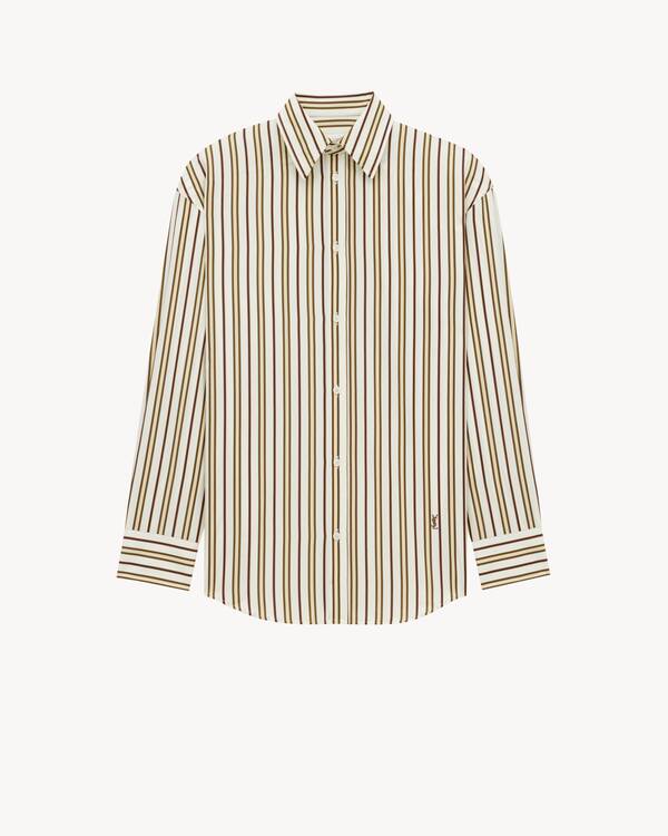 【SAINT LAURENT】CASSANDRE STRIPED STOLE●8221383Y0394178 Cassandre striped silk charmeuse stole SAINT LAURENT