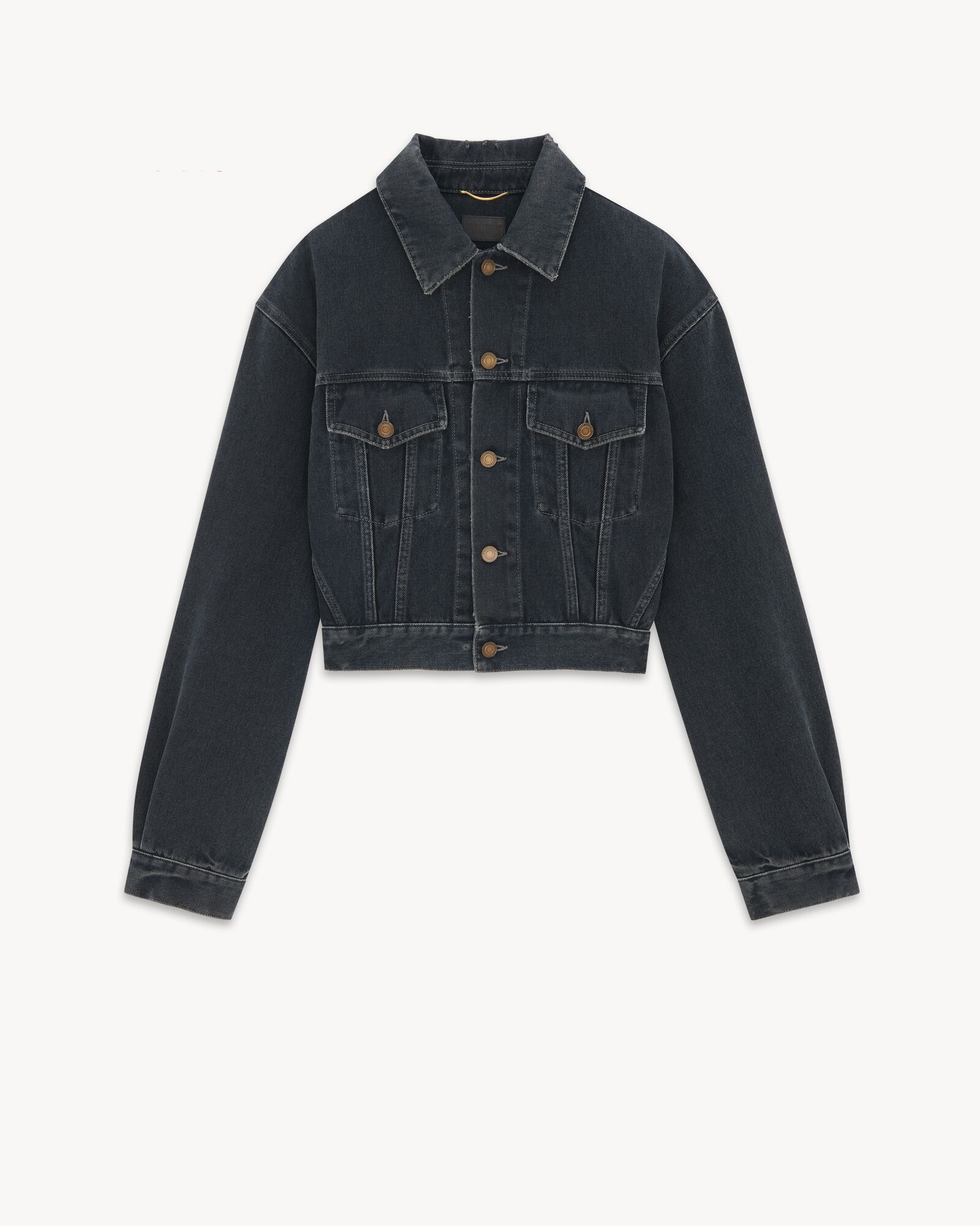 Chaqueta Anos 80 en Denim Negro Azul Oscuro Saint Laurent YSL