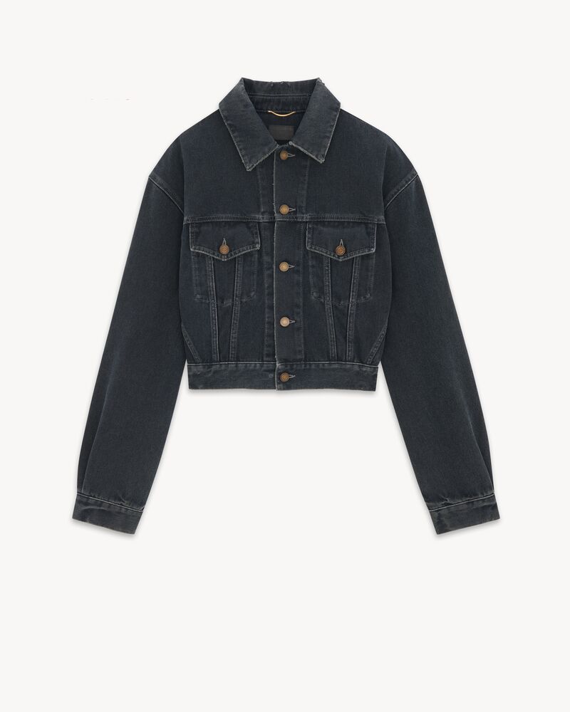 Veste 80’s en denim DARK BLUE BLACK