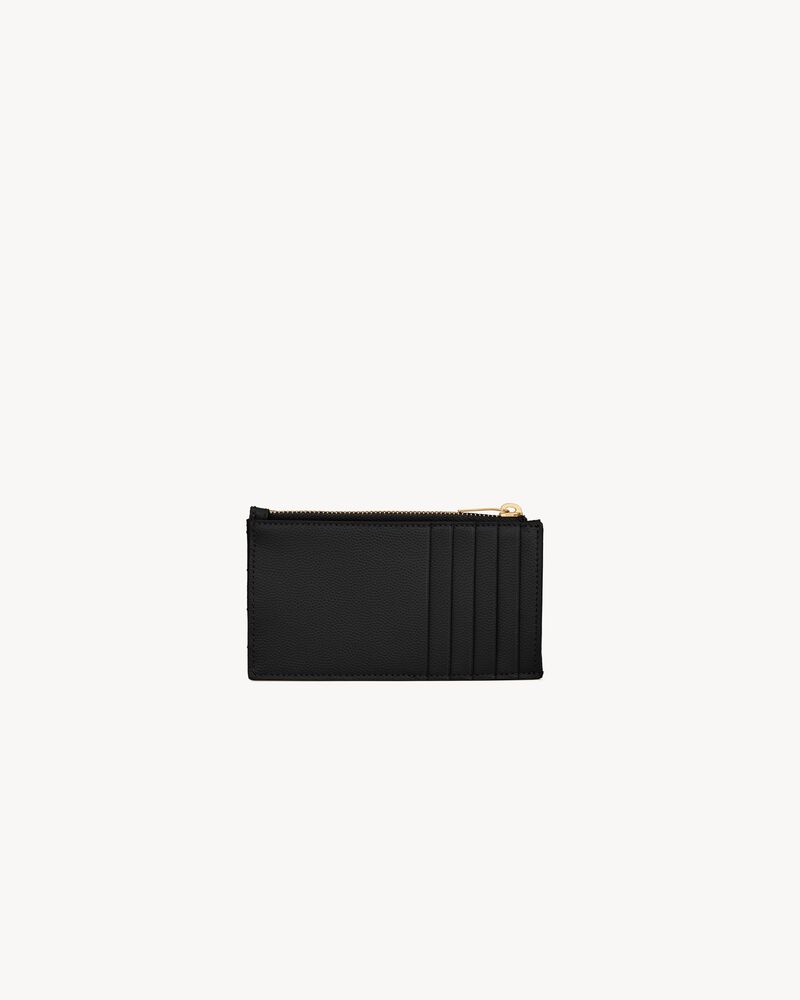 CASSANDRE MATELASSÉ FRAGMENTS CARD CASE IN GRAIN DE POUDRE LEATHER