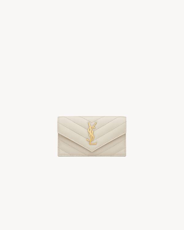 CASSANDRE MATELASSÉ FRAGMENTS FLAP CARD CASE IN LAMBSKIN