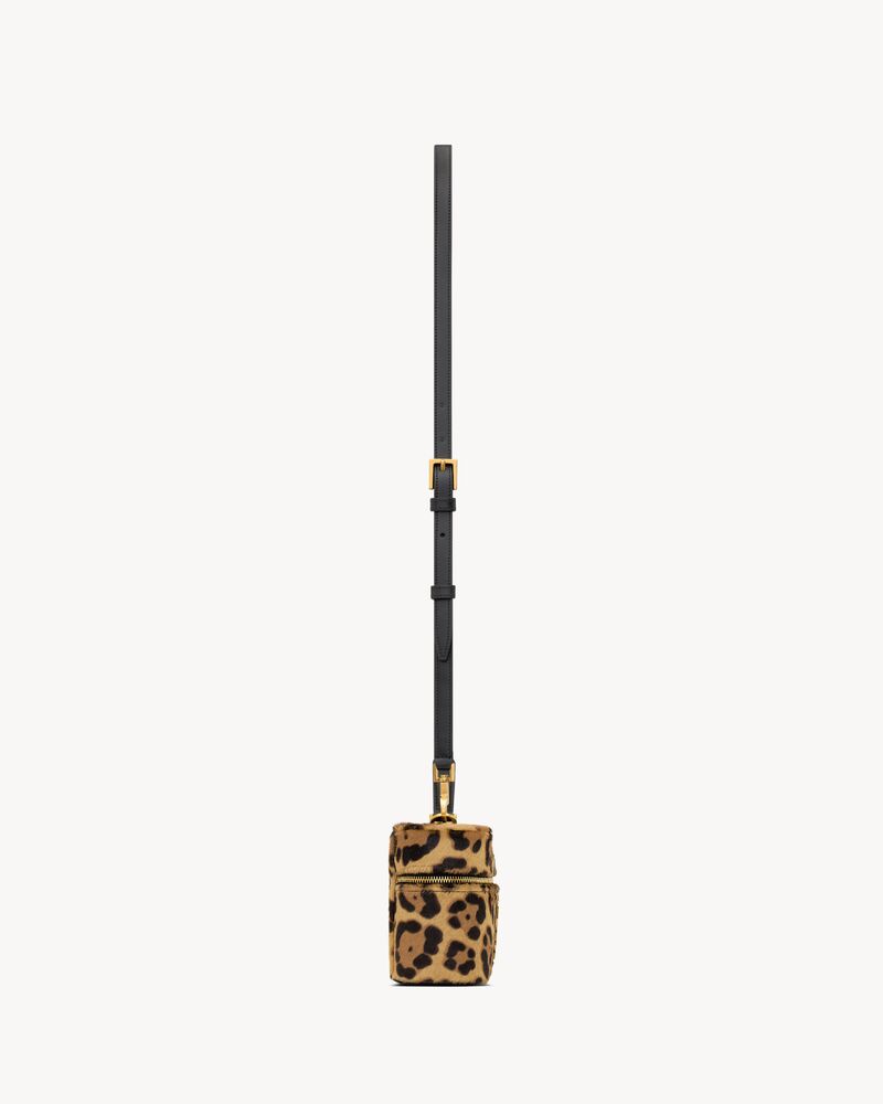 GABY VANITY BAG EN CUIR effet pony leopard