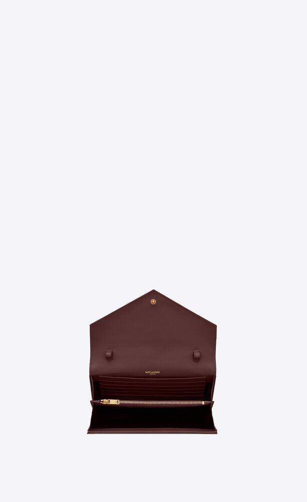 YSL Cassandre Saint Laurent Matelassé Envelope Chain Wallet in Grain de  Poudre Embossed Leather | Roath's Pawn
