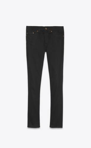 Mens Clothing Jeans Skinny jeans Saint Laurent Black Stretch-denim Skinny Jeans for Men 