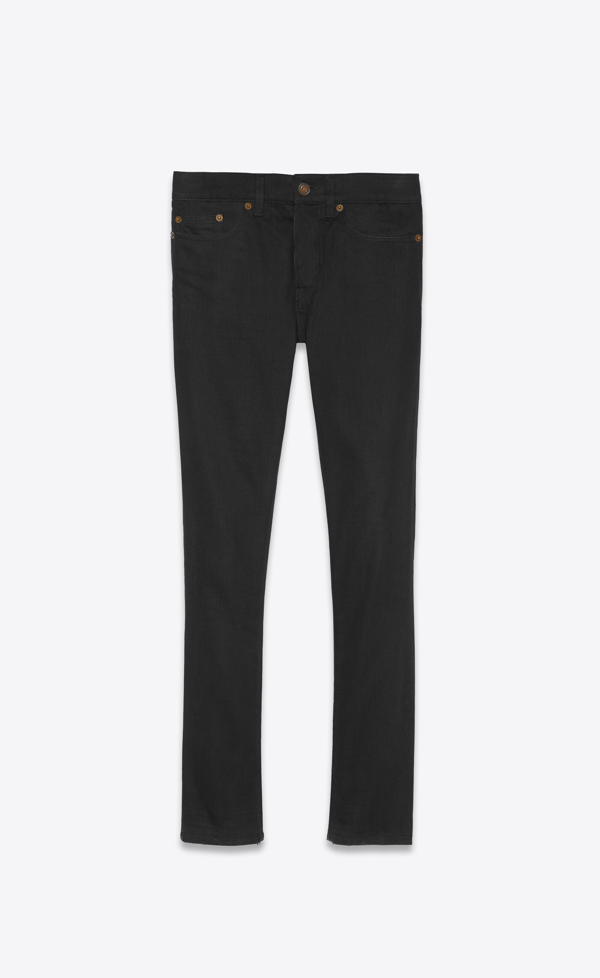 Saint Laurent Denim Beschichtete Skinny Jeans in Schwarz für Herren Herren Bekleidung Jeans Röhrenjeans 
