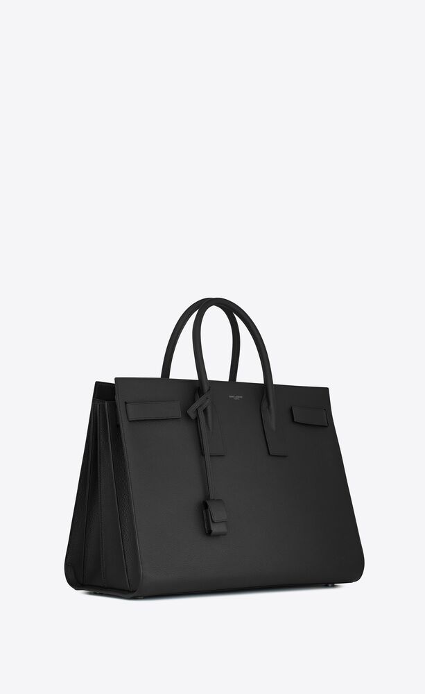 Sac De Jour Large Leather Tote Bag in Black - Saint Laurent