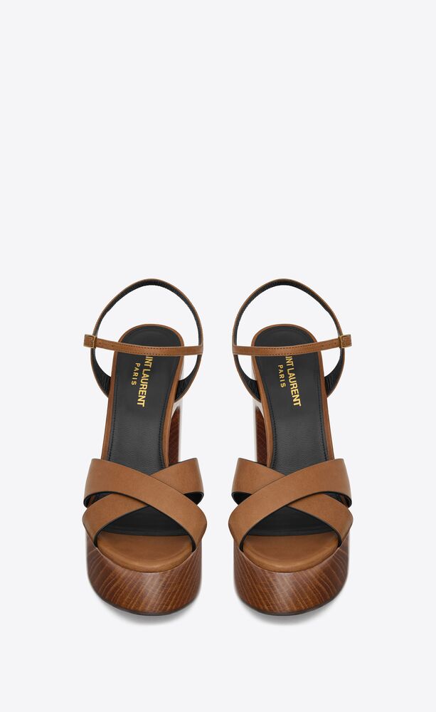 Bianca platform sandals in smooth leather | Saint Laurent | YSL.com