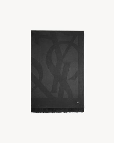 Saint Laurent モノグラム ウール スカーフ 7194283Y210 Thumbnail-7194283Y2101000_A.