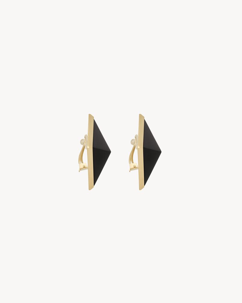 pyramid earrings in resin and metal