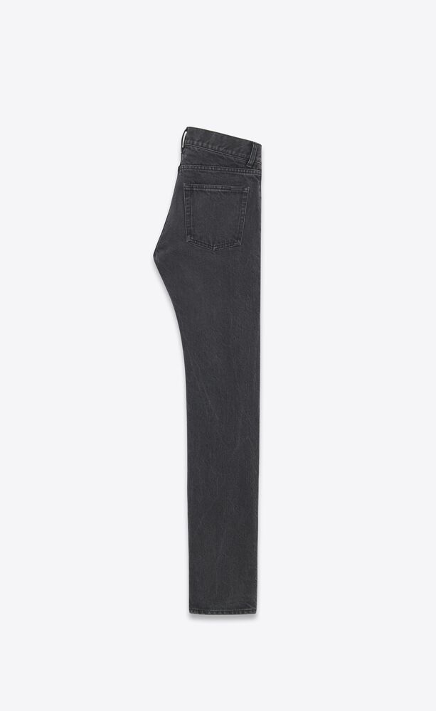 Slim-fit jeans in used PARIS black denim | Saint Laurent