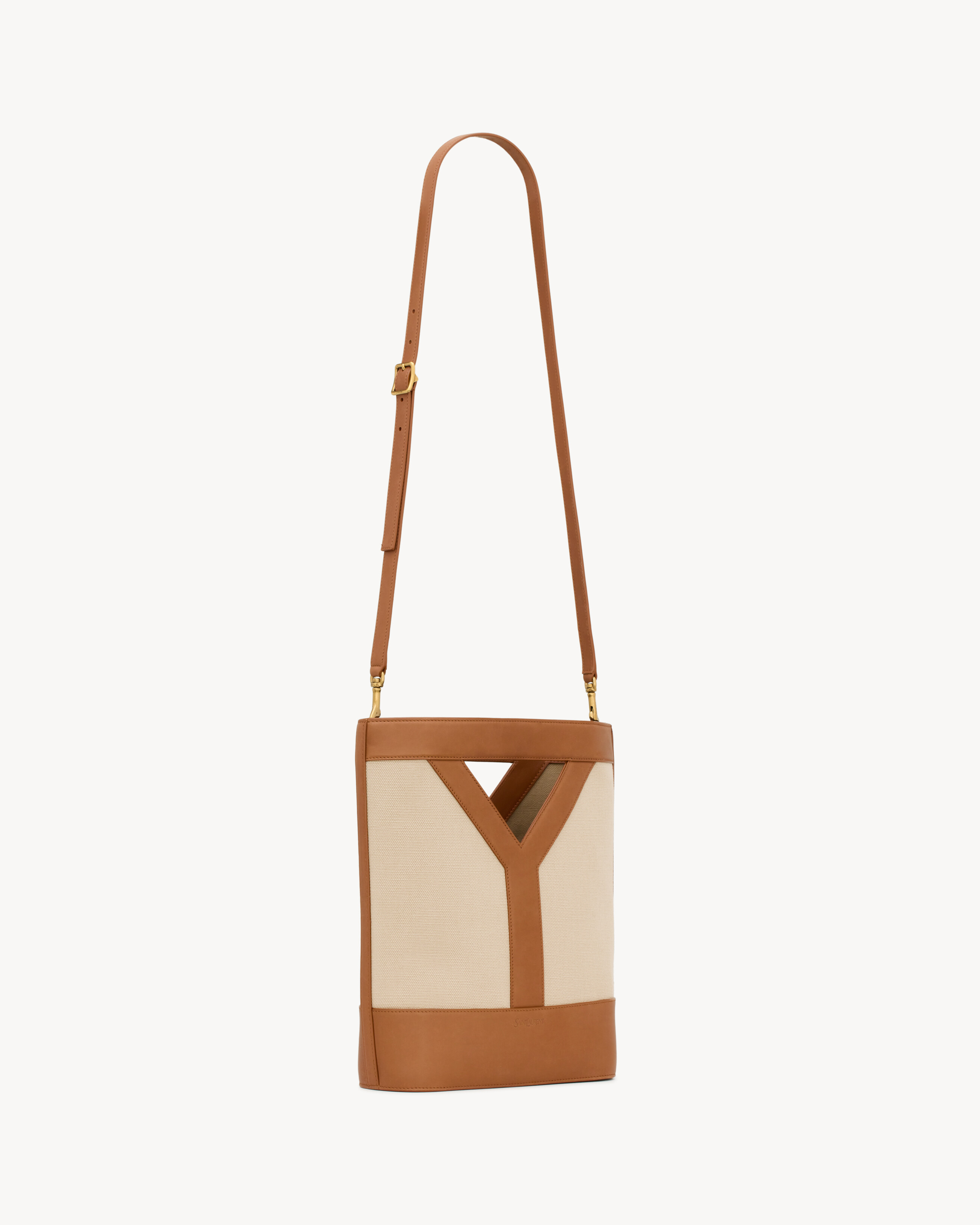 Y small bucket in canvas and leather