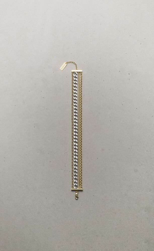 bracelet multi-chaîne en or jaune et or gris 18 carats