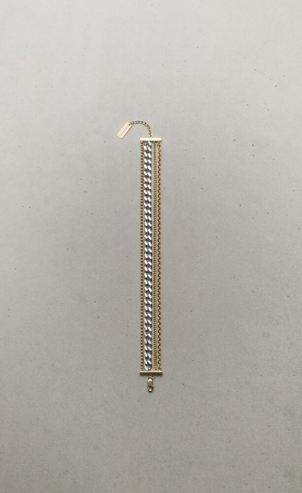 multi-chain bracelet in 18K yellow gold and 18K grey gold
