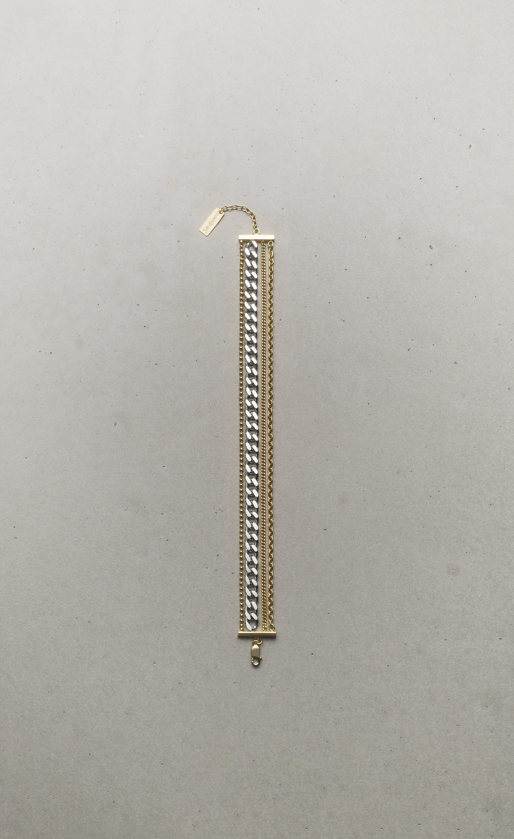 Pulsera de varias cadenas de oro amarillo de 18 kt y oro gris de 18 kt
