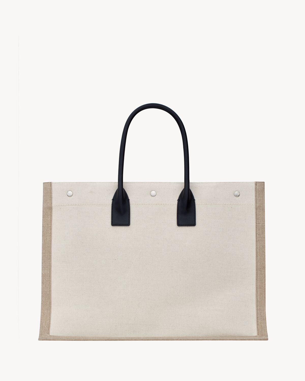 rive gauche large tote bag in printed canvas and leather