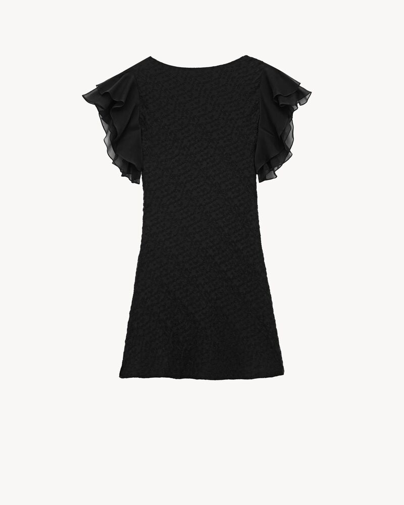V-neck dress in embroidered muslin