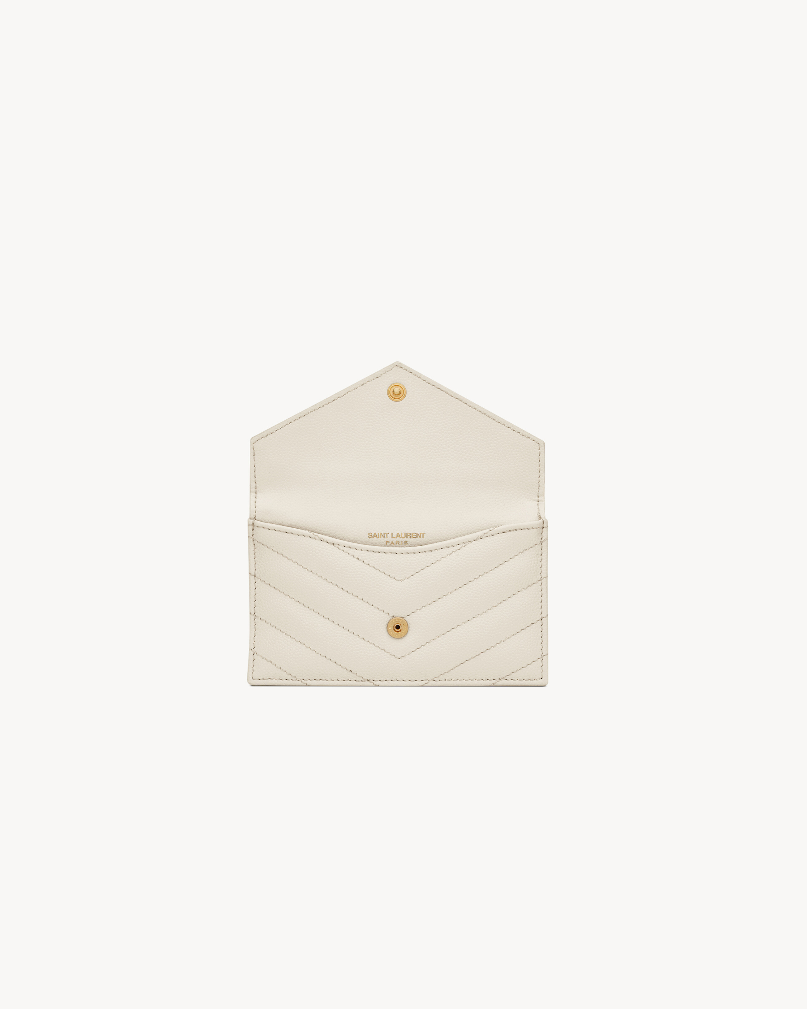 CASSANDRE MATELASSÉ FRAGMENTS FLAP CARD CASE IN GRAIN DE POUDRE LEATHER