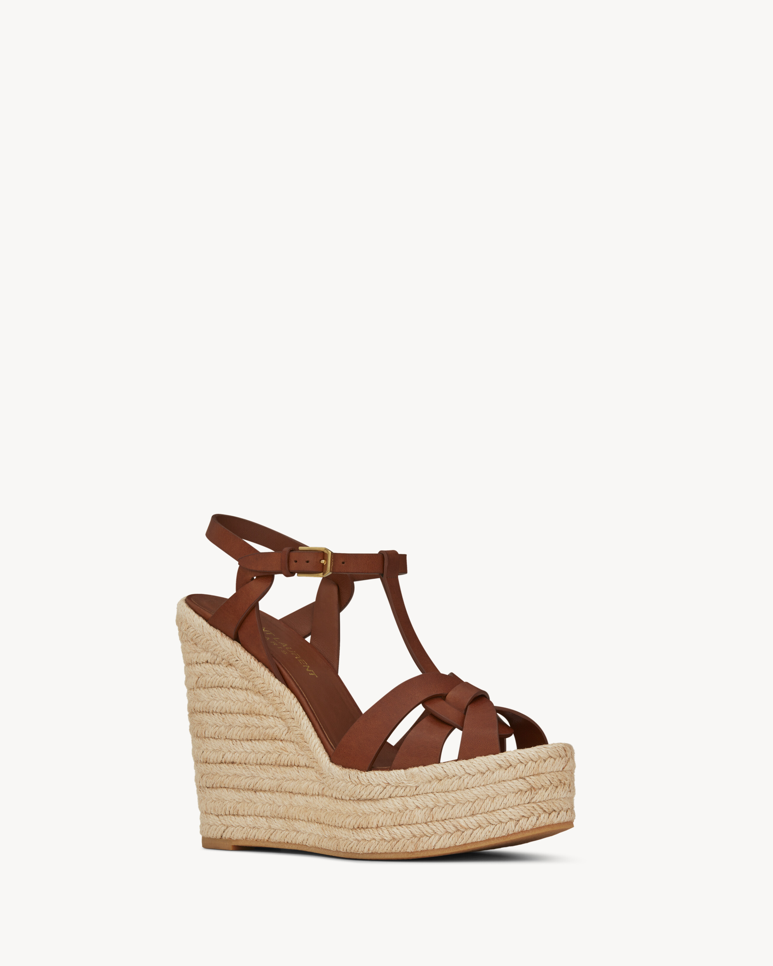 Leather Espadrille Wedge Yves Saint Laurent Wedges SAINT LAURENT