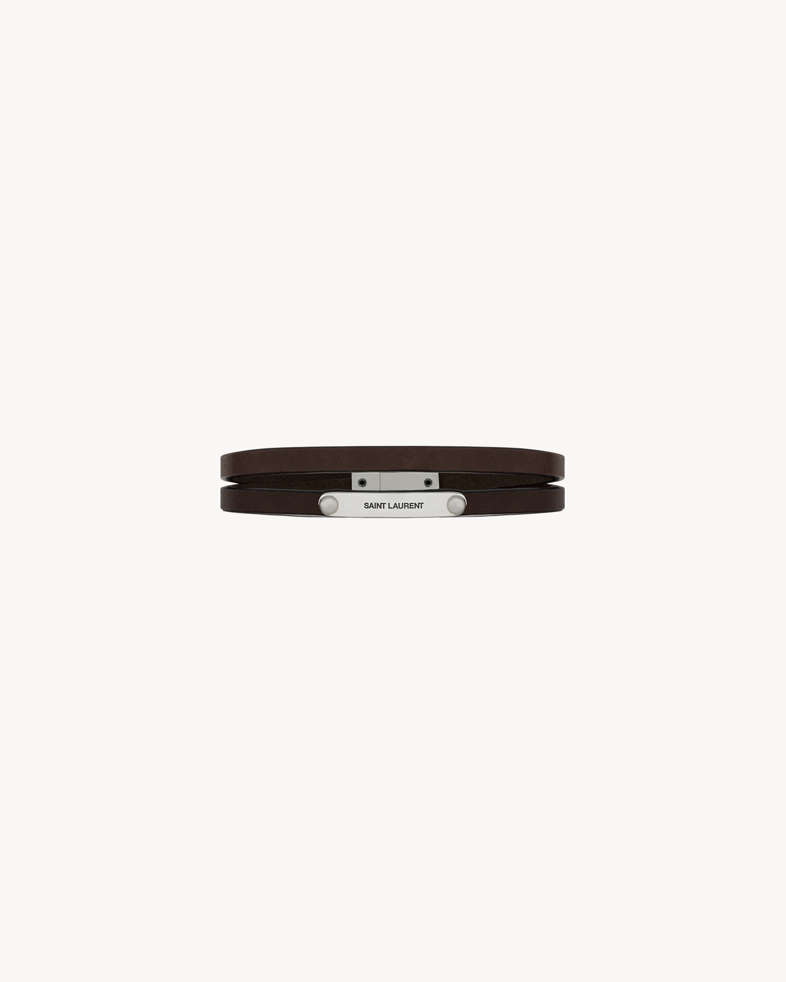double-wrap ID bracelet in leather