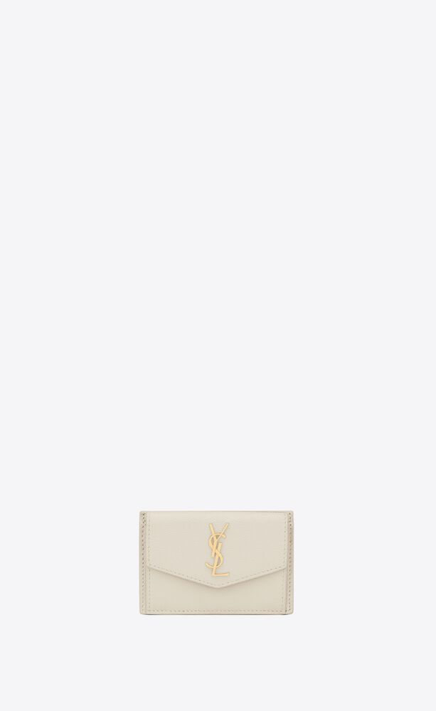 uptown card case in grain de poudre embossed leather