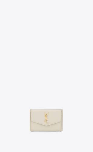 uptown card case in grain de poudre embossed leather